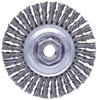 Weiler Abrasives 4" OD, M10x1.25 Arbor Hole, Knotted Steel Wheel Brush 3/16" Face Width, 7/8" Trim Length, 0.02" Filament Diam, 20,000 RPM 94648 - 03597234