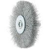 Weiler Abrasives 3" OD, 1/4" Shank Diam, Crimped Steel Wheel Brush 3/8" Face Width, 1/2" Trim Length, 0.008" Filament Diam, 20,000 RPM 90374 - 64713100