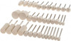 Value Collection 36 Piece, 1/8" Shank Diam, Wool Felt Bob Set Medium Density, Includes Ball, Cone, Cylinder, Flame, Olive & Oval Bobs 516204 - 91088336