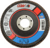 CGW Abrasives 4-1/2" 120 Grit 7/8" Center Hole Type 29 Aluminum Oxide Flap Disc Fine Grade, Coated, Arbor Attachment, Polyester Backing, 13,300 RPM 39426 - 02555225