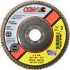 CGW Abrasives 4" 120 Grit 5/8" Center Hole Type 27 Zirconia Alumina Flap Disc Fine Grade, Coated, Arbor Attachment, Poly Cotton Backing, 15,300 RPM 42106 - 56436637