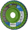 Norton 4-1/2" 80 Grit 7/8" Center Hole Type 27 Ceramic Alumina Flap Disc Medium Grade, Coated, Arbor Attachment, Polyester Backing, 13,300 RPM 66623399006 - 56275761