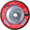 United Abrasives-SAIT 4-1/2" 40 Grit 5/8-11 Center Hole Type 27 Zirconia Alumina Flap Disc Coarse Grade, Coated, Arbor Attachment, Fiberglass Backing, 13,300 RPM 78106 - 81233876