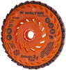 Walter Surface Technologies 4-1/2" 150 Grit 5/8-11 Center Hole Type 27 Aluminum Oxide Flap Disc Medium Grade, Coated & Non-Woven Combo, Arbor Attachment, Plastic Backing, 13,300 RPM 15I453 - 66711821