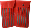 Nicholson 12 Piece Swiss Pattern File Set 5-1/2" Long, 0 Coarseness, Round Handle, Set Includes Barrette, Crossing, Equalling, Flat, Half Round, Knife, Round, Slitting, Square, Three Square 37392 - 60304946