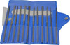 Nicholson 12 Piece Swiss Pattern File Set 5-1/2" Long, 4 Coarseness, Round Handle, Set Includes Barrette, Crossing, Equalling, Flat, Half Round, Knife, Round, Slitting, Square, Three Square 37404 - 60304961
