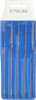 Strauss & Co. 5 Piece Diamond Pattern File Set 5-1/2" Long, Fine Coarseness, Square Handle, Set Includes Equalling, Half Round, Round, Square MI8632 D91 - 05233259