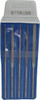 Strauss & Co. 5 Piece Diamond Pattern File Set 5-1/2" Long, Fine Coarseness, Round Handle, Set Includes Equalling, Half Round, Round, Square, Three Square 4205 D91 - 05233291