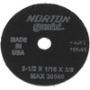 Norton 2-1/2 x 1/16, 3/8" Hole Aluminum Oxide Cutoff Wheel Reinforced, 30,560 Max RPM, Use with Die Grinders 66243510641 - 48465041