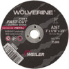 Weiler Abrasives 4 x 1/16, 3/8" Hole 36 Grit Aluminum Oxide Cutoff Wheel Medium Grade, Reinforced, 15,200 Max RPM, Use with Die Grinders 56086 - 52027851