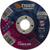 Weiler Abrasives 60 Grit, 4-1/2" Wheel Diam, 7/8" Arbor Hole, Type 27 Depressed Center Wheel Medium Grade, Ceramic, S Hardness, 13,300 Max RPM 58305 - 33838228