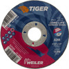 Weiler Abrasives 24 Grit, 4-1/2" Wheel Diam, 1/4" Wheel Thickness, 7/8" Arbor Hole, Type 27 Depressed Center Wheel Coarse Grade, Aluminum Oxide, Resinoid Bond, R Hardness, 13,300 Max RPM 57121 - 52027406