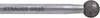 Strauss & Co. 0.157" Head Diam x 0.16" Head Thickness Diamond (Abrasive) Round Tip Point Grinding Pin 1/8" Shank Diam x 1.77" Shank Length, Medium Grade, (126 Mesh Grit) GR0157D126 - 59017012