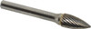 Atrax 3/8" Cut Diam, 6mm Shank Diam, Carbide Single Cut Tree Burr Point End, 2-1/2" OAL, 3/4" LOC SG-3MMSC - 00468553