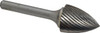 Atrax 3/4" Cut Diam, 1/4" Shank Diam, Carbide Single Cut Tree Burr Point End, 2-3/4" OAL, 1" LOC SG-7SC-ATX - 85286128