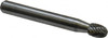 Atrax 1/4" Cut Diam, 1/4" Shank Diam, Carbide Double Cut Oval Burr Radius End, 2" OAL, 3/8" LOC SE-1DC-ATX - 85287605