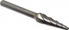 M.A. Ford 3/8" Cut Diam, 1/4" Shank Diam, 14° Carbide Single Cut Taper Burr Radius End, 3-3/16" OAL, 1-1/8" LOC 48375150 - 75246637