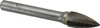 SGSPRO 3/8" Cut Diam, 1/4" Shank Diam, Carbide Single Cut Tree Burr Point End, 2-1/2" OAL, 3/4" LOC 13900 - 05290630