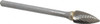 SGSPRO 1/4" Cut Diam, 1/8" Shank Diam, Carbide Single Cut Tree Burr Point End, 1/2" LOC 14250 - 05293022