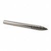 SGSPRO 1/8" Cut Diam, 1/8" Shank Diam, Carbide Double Cut Tree Burr Point End, 1-1/2" OAL, 3/8" LOC 14203 - 05293451