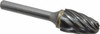 SGSPRO 5/8" Cut Diam, 1/4" Shank Diam, Carbide Single Cut Tree Burr with Radius Radius End, 2-3/4" OAL, 1" LOC 19064 - 05293915