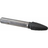 SGSPRO 1/2" Cut Diam, 3/8" Shank Diam, Carbide Double Cut Tree Burr with Radius Radius End, 3" OAL, 1" LOC, Titanium Aluminum Nitride Finish 10322 - 66741943