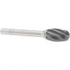 Value Collection 1/2" Cut Diam, 1/4" Shank Diam, Carbide Oval Burr 2-7/8" OAL, 7/8" LOC -22697-4 - 45659927