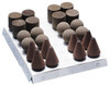 Grier Abrasive 24 Piece Aluminum Oxide Rubber Rubber Mounted Abrasive Wheel Set Includes Mounted Wheels with 1/4" Diam x 1-1/2" Long Shank KT-RUB-1/4-24PC - 80094261