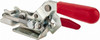 Destaco 2,000 Lb Capacity, Horizontal, U Hook, Flanged Base, Carbon Steel Pull Action Latch Clamp 2-1/2" Drawing Movement, 8.2" OAL, Threaded U Hook, Straight Handle 341-R - 08103863