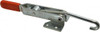 Knu-Vise 375 Lb Capacity, Horizontal, J Hook, Flanged Base, Carbon Steel Pull Action Latch Clamp 4" Drawing Movement, 8-5/8" OAL, Straight Handle PCH-375 - 86319936