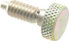 Gibraltar 1/4-20, 1/2" Thread Length, 0.123" Max Plunger Diam, 1 Lb Init to 4 Lb Final End Force, Knob Handle Plunger Knurled Knob, 0.79" Body Length, 1/2" Length Under Head/Shoulder, 1/8" Plunger Projection KNL-1-G - 04455333