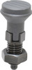 Gibraltar 1/2-13, 17mm Thread Length, 6mm Plunger Diam, Lockout Knob Handle Indexing Plunger Plunger Style D, 20mm Body Length, 56mm OAL, Steel IPG-111-G - 87863122