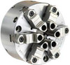 Buck Chuck 6 Jaws, 10" Diam, Self Centering Manual Lathe Chuck Front Mount, Adjustable, Reversible, 2,250 Max RPM, 3.23" Through Hole Diam, Forged Steel B8106 - 56029952