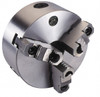 Phase II 3 Jaws, 8" Diam, Self Centering Manual Lathe Chuck Plain Back Mount Spindle, Reversible, 2.55" Through Hole Diam, Cast Iron 559-114 - 03795861
