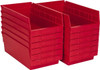 Akro-Mils 6-5/8" Wide x 11-5/8" Deep x 4" High Hopper Shelf Bin Red, Plastic 30130 RED - 89827083