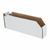 Made in USA 2" Wide x 12" Deep x 4" High Hopper Shelf Bin White, Corrugated Cardboard BN 1224 - 89795223