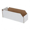 Made in USA 4" Wide x 12" Deep x 4" High Hopper Shelf Bin White, Corrugated Cardboard BN 1244 - 89795249