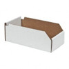Made in USA 6" Wide x 12" Deep x 4" High Hopper Shelf Bin White, Corrugated Cardboard BN 1264 - 89795264