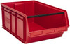 Quantum Storage Systems 18-3/8" Wide x 29" Deep x 11-7/8" High Hopper Stacking Bin Red, Polyethylene, 140 Lb Capacity QMS743RD - 73087173