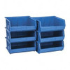 Quantum Storage Systems 16-1/2" Wide x 14-3/4" Deep x 7" High Hopper Stacking Bin Blue, Polypropylene, 75 Lb Capacity QUS250BL - 73088221