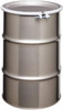 Made in USA 30 Gallon Cylindrical Stainless Steel Open Head Drum 27-1/2" High x 18-1/4" Diam MST3004 - 49723935