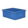 Quantum Storage Systems 100 Lb Load Capacity Blue Polypropylene Dividable Container Stacking, 22-1/2" Long x 17-1/2" Wide x 8" High DG93080BL - 86549920