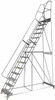 Ballymore 192" High 450 Lb Capacity 15 Step Ladder Lock Step Rolling Safety Ladder, 40" Base Width x 106" Base Depth, 150" Platform Height, Perforated Tread 154014PKF - 06636559