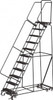 Ballymore 143" High 450 Lb Capacity 11 Step Ladder Rolling Safety Ladder, 32" Base Width x 80" Base Depth, 110" Platform Height, Heavy-Duty Serrated Grating PIP-11GSU - 74438904