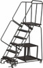 Ballymore 93" High 450 Lb Capacity 6 Step Ladder Safety Stock Picking Ladder, 30" Base Width x 55" Base Depth, 60" Platform Height, Expanded Metal Tread SPL-6XSU - 74474586