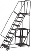 Ballymore 123" High 450 Lb Capacity 9 Step Ladder Safety Stock Picking Ladder, 32" Base Width x 74" Base Depth, 90" Platform Height, Expanded Metal Tread SPL-9XKF - 74474818
