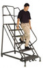 Tri-Arc 150" High 450 Lb Capacity 12 Step Ladder Slope Ladder, 34" Base Width x 116" Base Depth, 120" Platform Height, Perforated Tread KDEC112246 - 03396926
