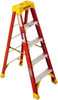 Werner 4 Steps, 5 ft. High, Type IA Rating, Fiberglass Step Ladder 300 Lb Capacity, 21-5/8" Base Width 6205 - 89408330