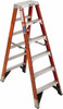 Werner 5 Steps, 6 ft. High, Type IAA Rating, Fiberglass & Aluminum Step Ladder 375 Lb Capacity, 24-5/8" Base Width T7406 - 89408611