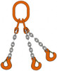 Pewag 5 ft. Long, 18,400 Lb Basket Capacity, 18,400 Lb Vertical Capacity, Alloy Steel Web Sling TOG Chain Sling, 3/8" Diam Chain, Silver (Color), with 3 Grab Hooks & Master Link 10G80TOG/5 - 57292989